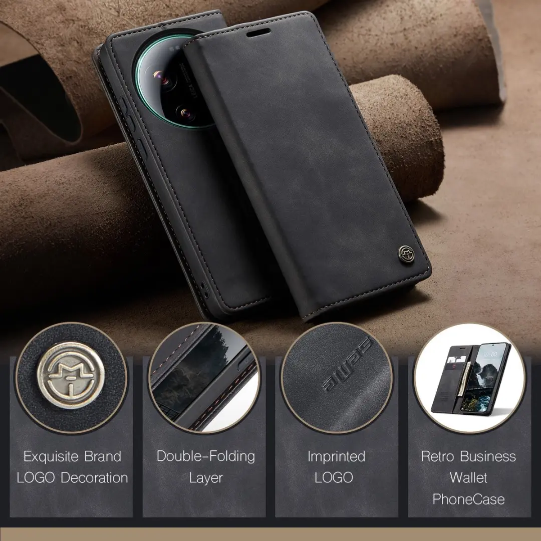 Caseme 013 Book Case Hoesje Xiaomi 17 Ultra - Zwart