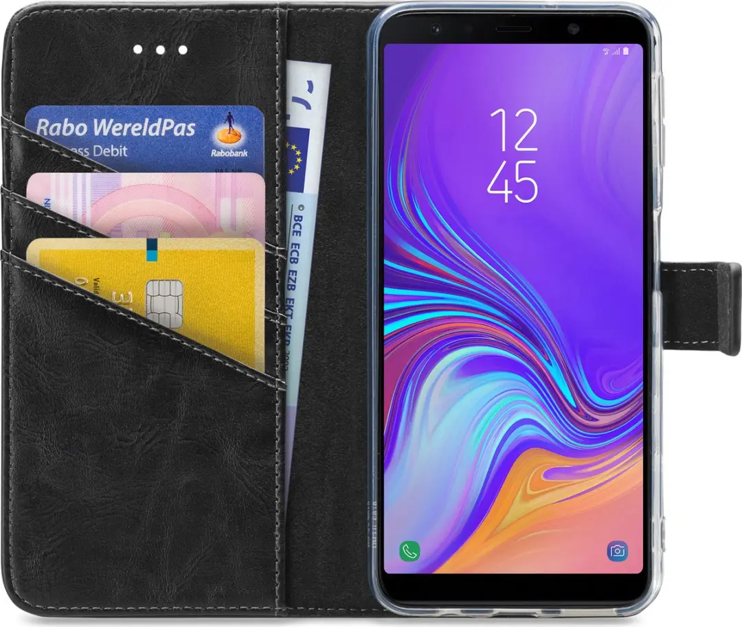 My Style MSFWLT1061 Telefoonhoesje Samsung Galaxy A7 (2018) - Zwart - afbeelding 6 van 6