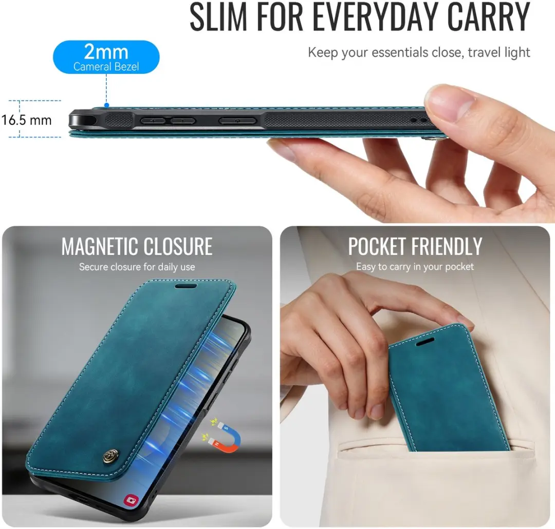 Caseme 053 Slim Book Case Hoesje - MagSafe - Blauw