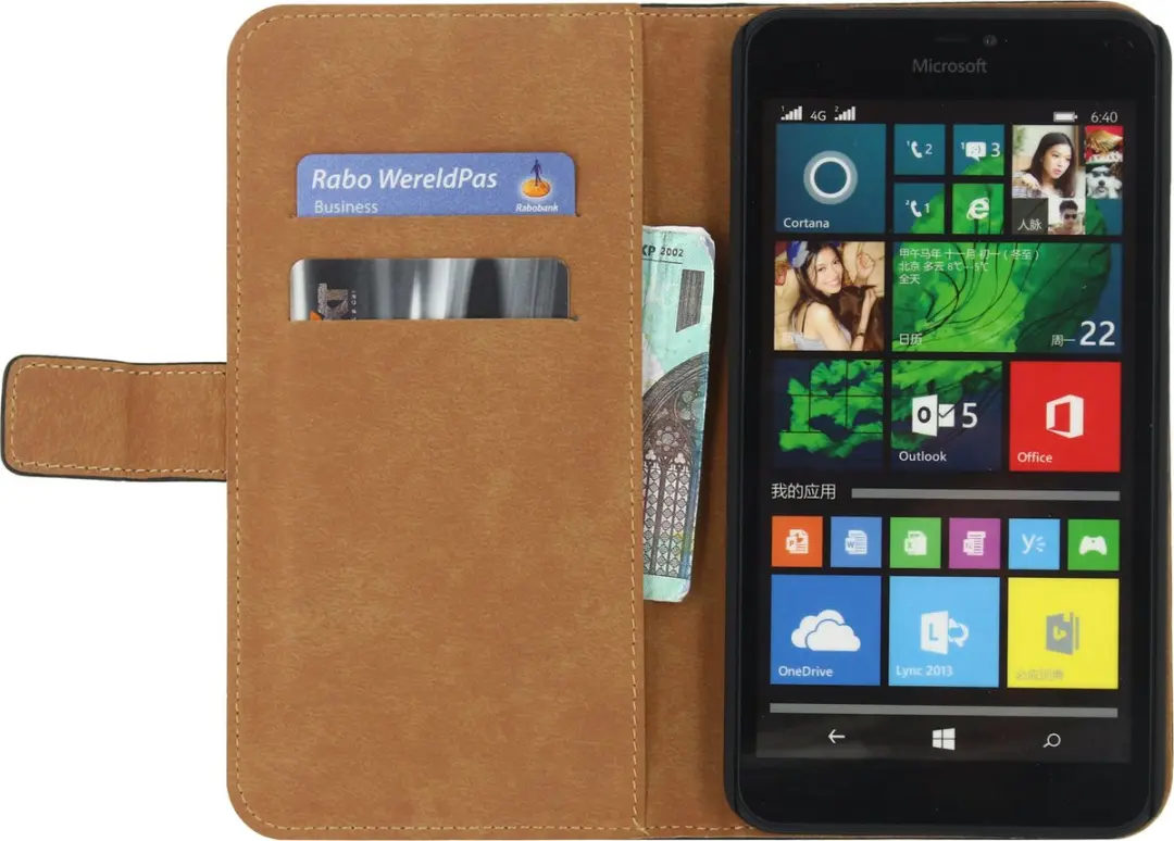 Mobilize Classic Wallet Bookcase Lumia 640 XL - 2 Pasjes - Zwart