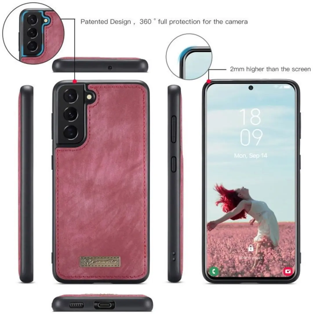 Caseme 008 Book Case Samsung Galaxy S21 FE - 8 Pasjes - Rood