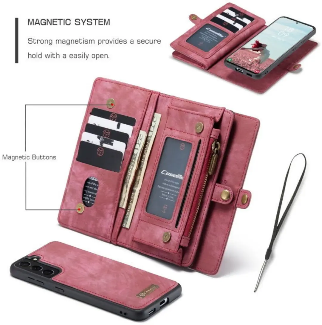 Caseme 008 Book Case Samsung Galaxy S21 FE - 8 Pasjes - Rood
