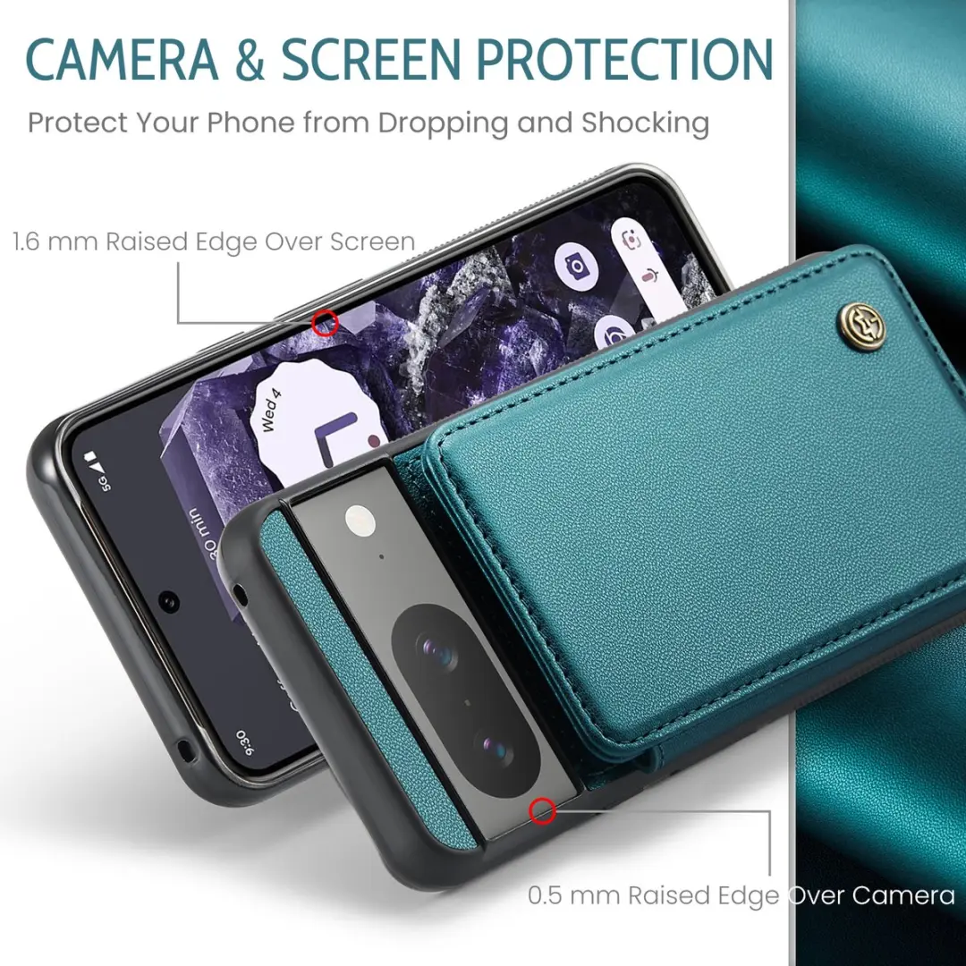 Caseme Portemonnee Backcover Pixel 8 - Anti-RFID Groen
