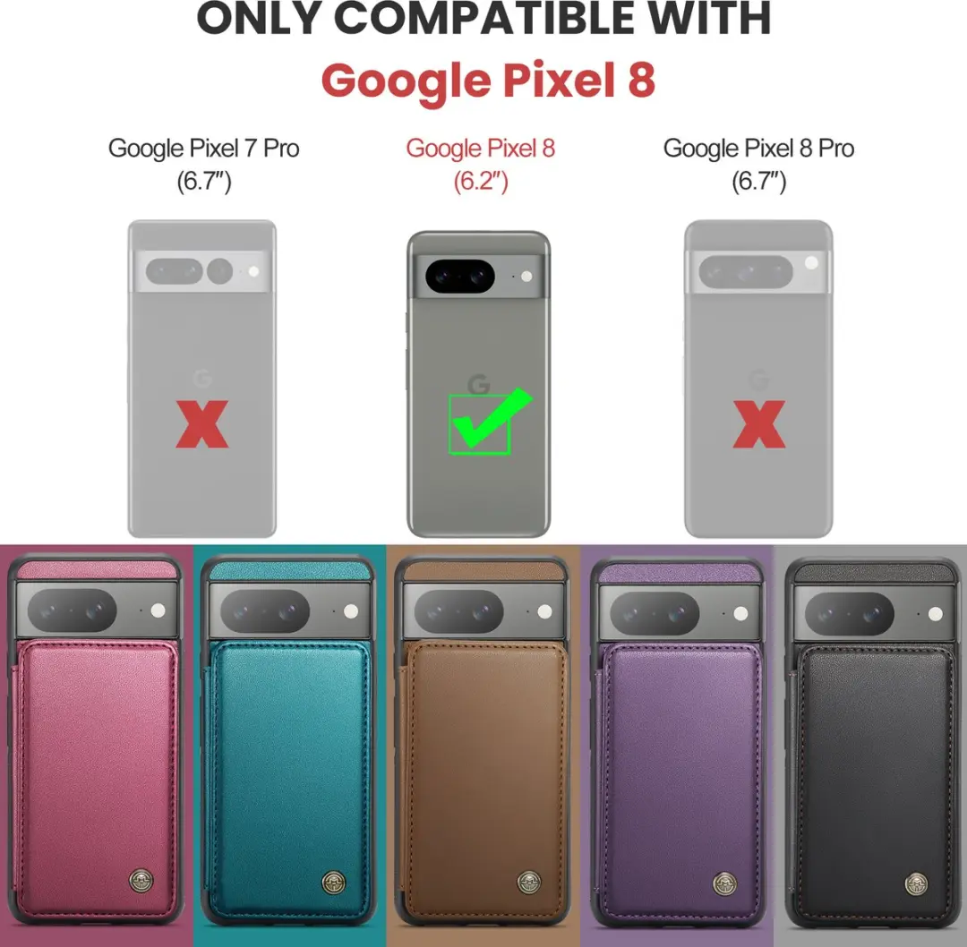 Caseme Portemonnee Backcover Pixel 8 - Anti-RFID Groen