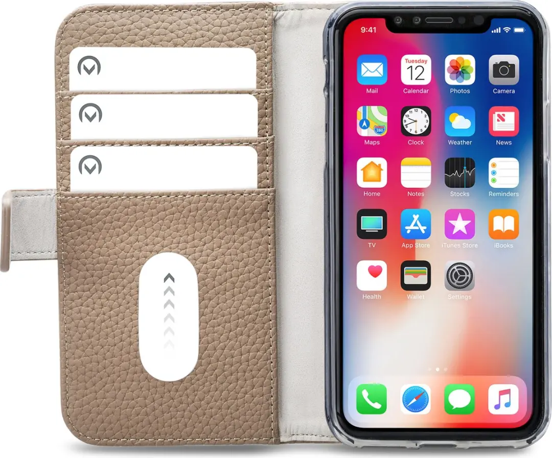 Mobilize Elite Gelly Bookcase iPhone XR - 3 Pasjeshoes Taupe