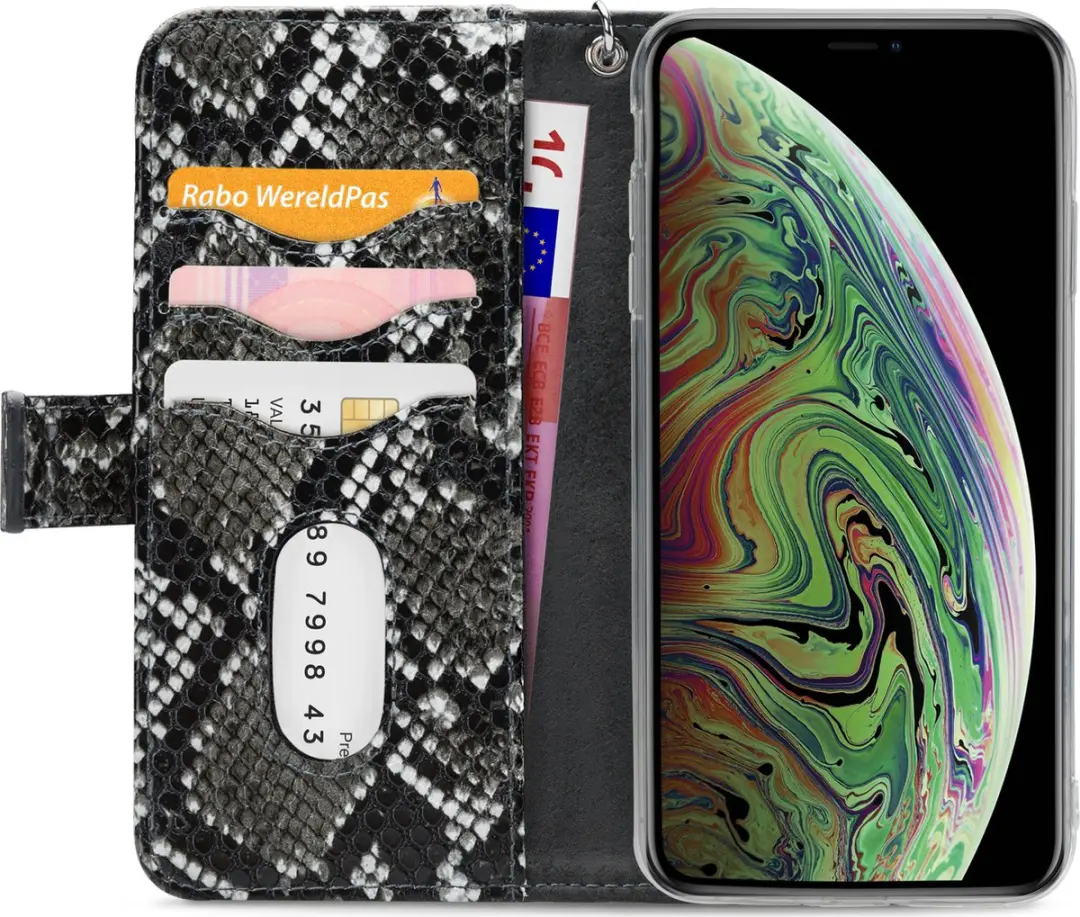 Mobilize 2-in-1 Wallet Zipper Hoesje iPhone XS Max - Zwart