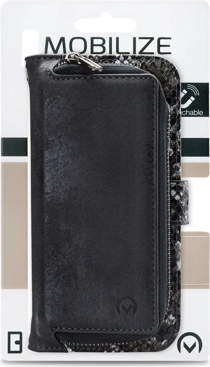 Mobilize 2-in-1 Wallet Zipper Hoesje iPhone XS Max - Zwart