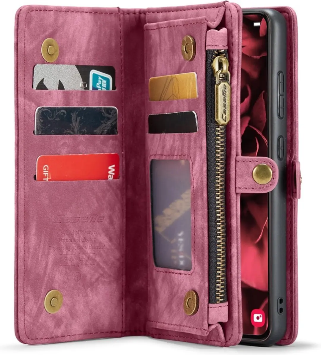 Caseme 008 Hoesje Samsung Galaxy S24 Plus - Pink - 8 Pasjes - afbeelding 6 van 6