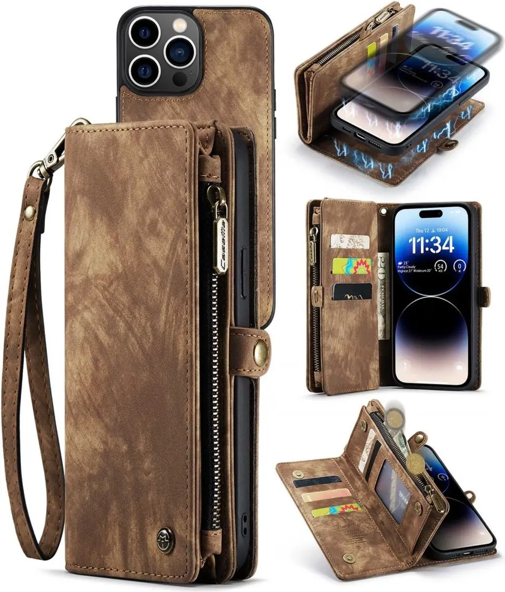 Caseme Vintage 2-in-1 Portemonnee Hoes iPhone 14 Pro Max