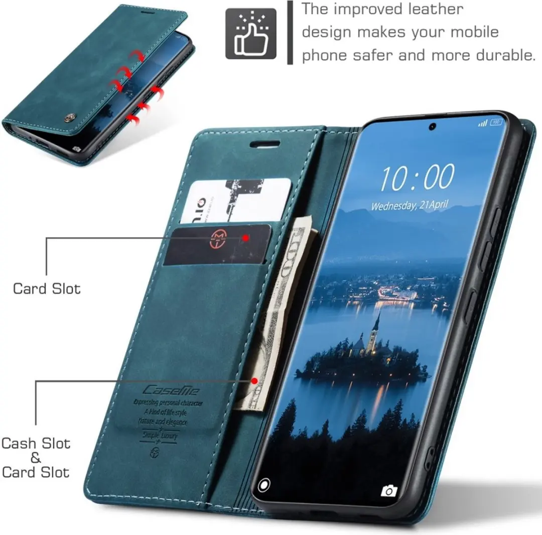 Caseme 013 Book Case Hoesje - Xiaomi Redmi Note 14 Pro/Pro+ 5G - Blauw - afbeelding 6 van 6