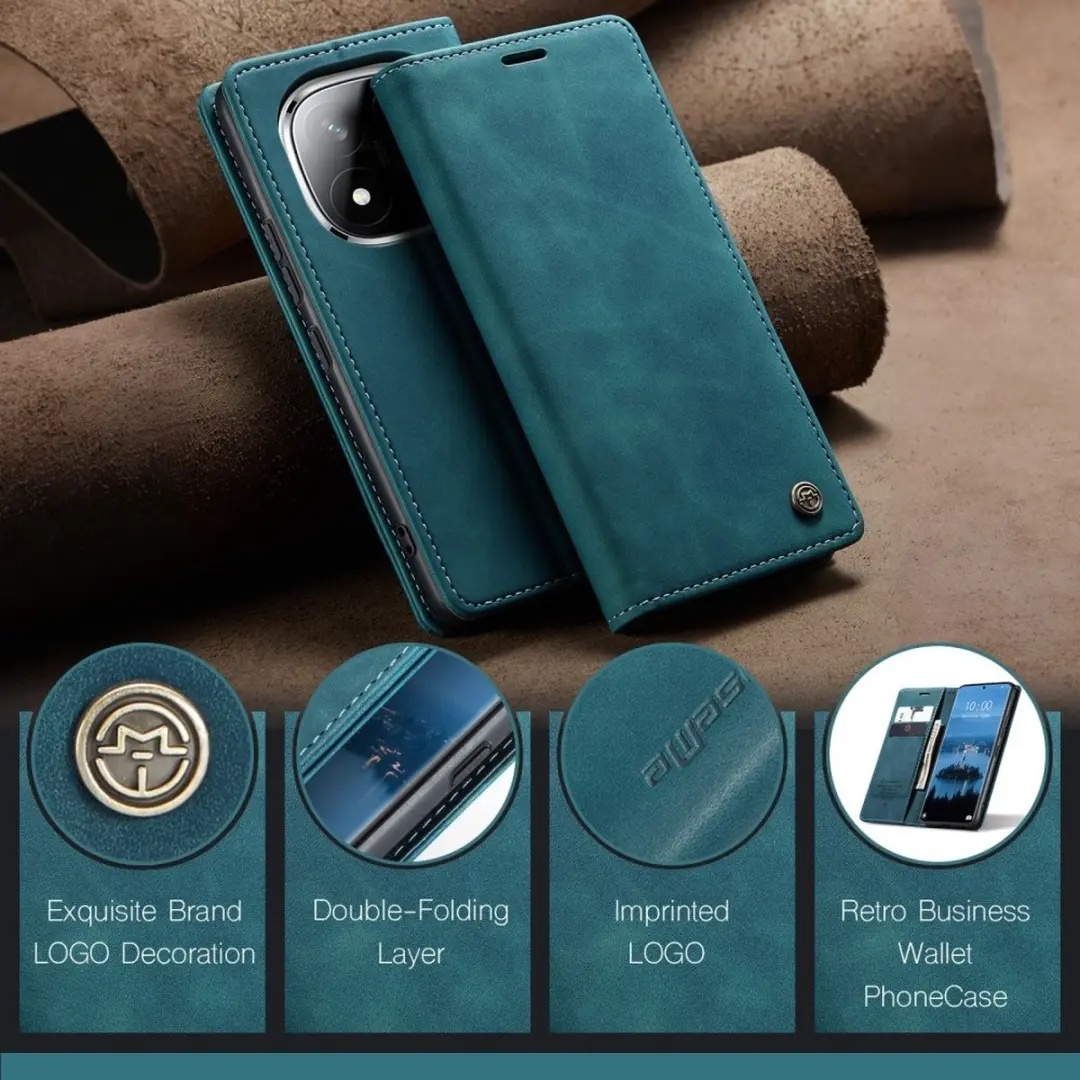 Caseme 013 Book Case Hoesje - Xiaomi Redmi Note 14 Pro/Pro+ 5G - Blauw
