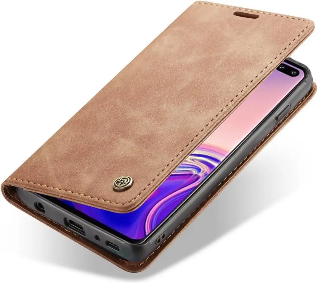 Caseme Book Case Bruin - Samsung Galaxy S10 Hoesje - 2 Pasjes
