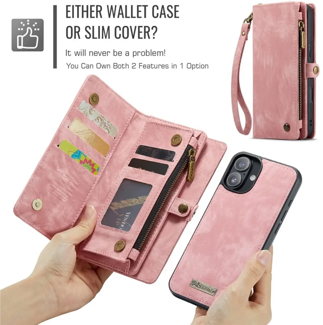 CaseMe 008 iPhone 16 Hoesje - Roze - 8 Pasjes - afbeelding 6 van 6