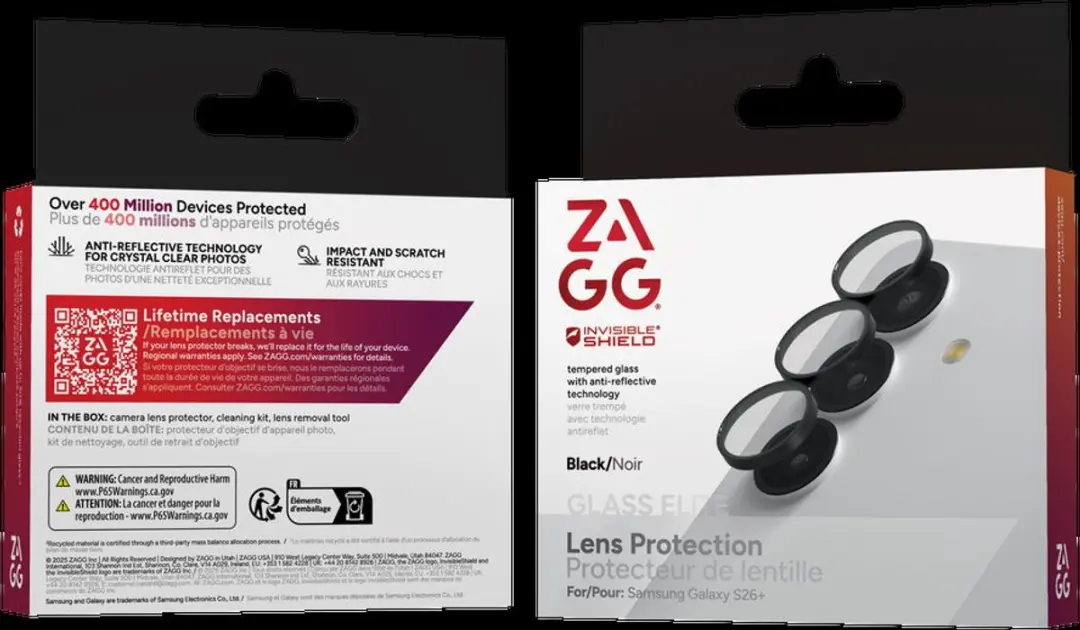 ZAGG Glass Elite Camera Rings Galaxy S26 Plus - Zwart