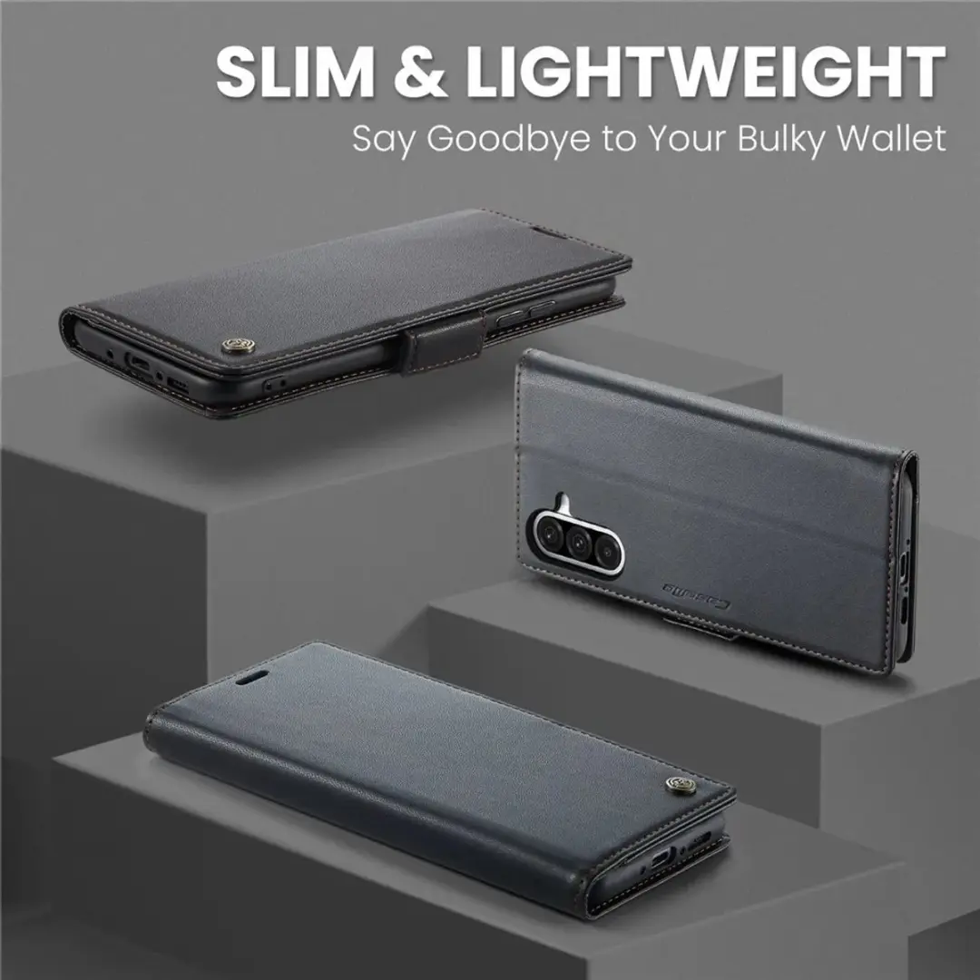 Caseme Litchi Texture Book Wallet Hoesje Samsung Galaxy A36 - 3 Pasjes - Zwart