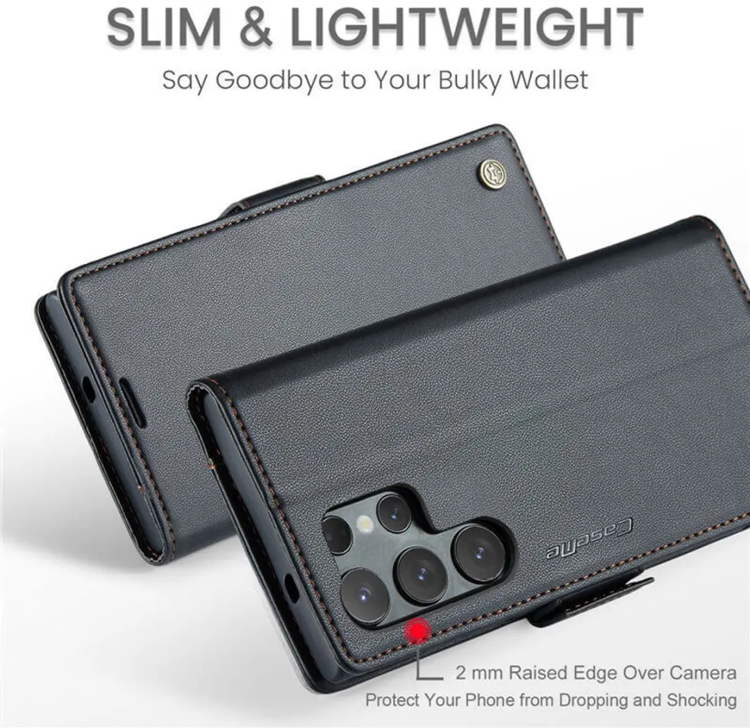 Caseme Wallet Case voor Samsung Galaxy S25 Ultra - RFID & Magneetsluiting - Zwart