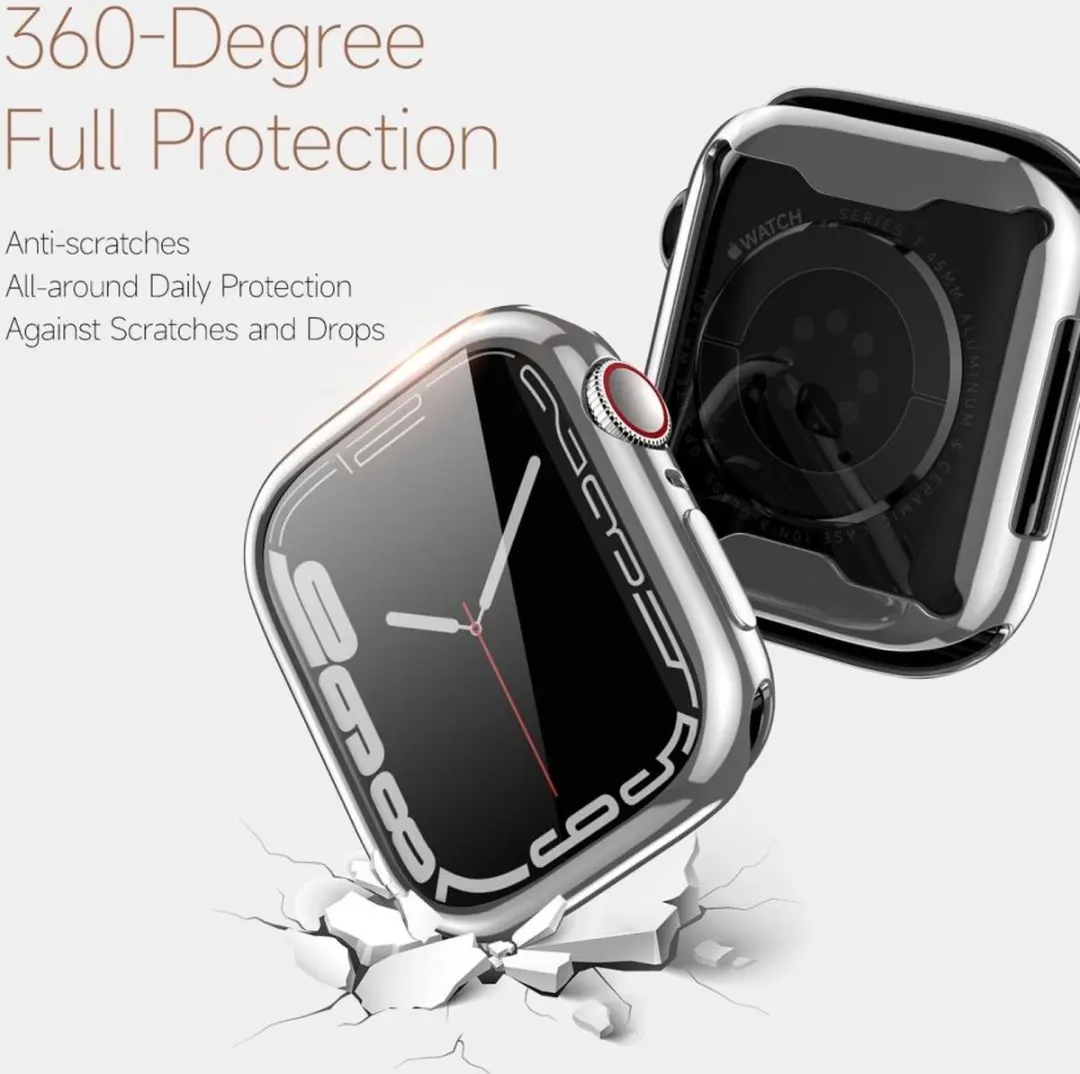 Dux Ducis Somo Full Protect TPU Hoesje - Apple Watch 45mm - Zilver
