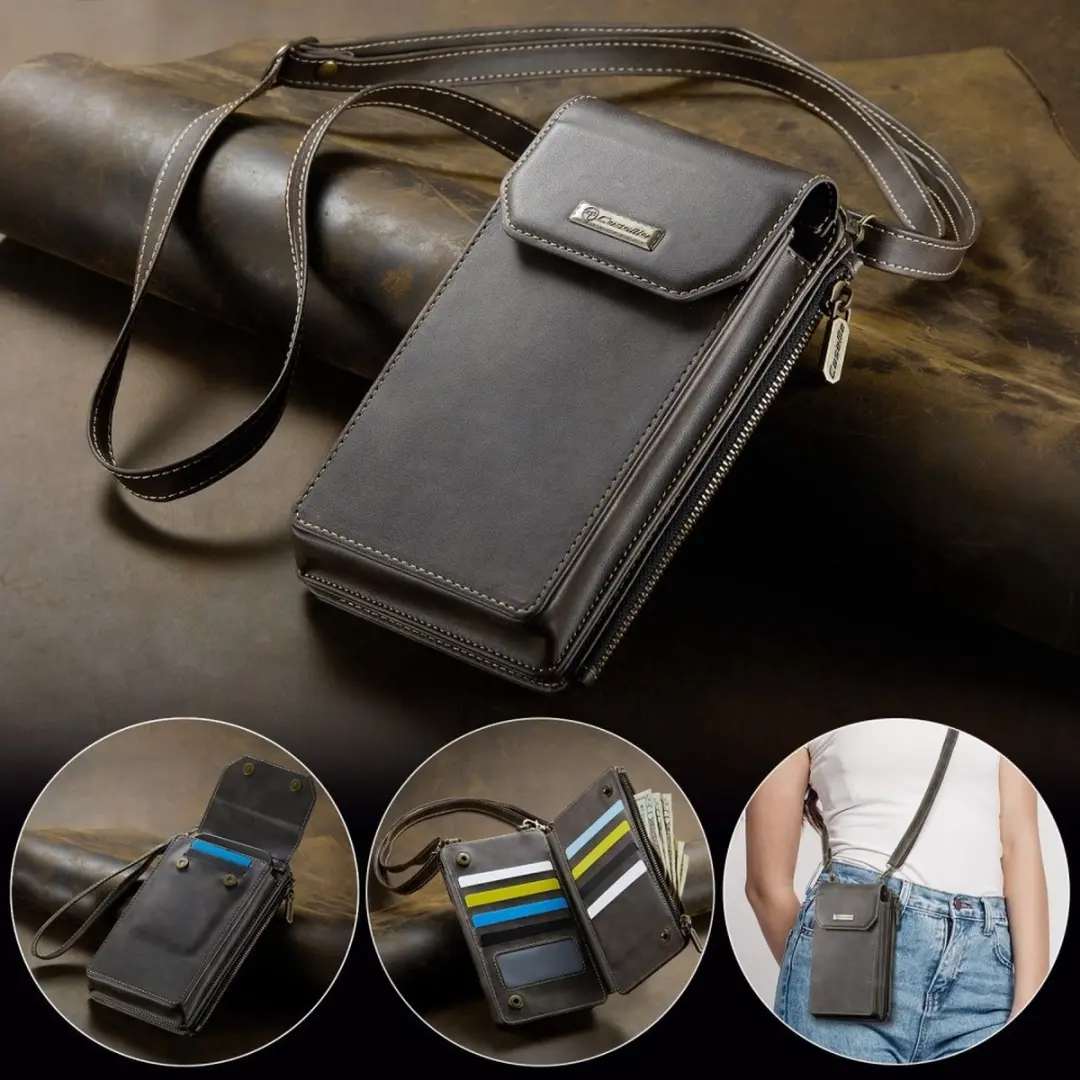 Caseme Me40 Crossbody Telefoontasje - 10 Pasjes - Grijs