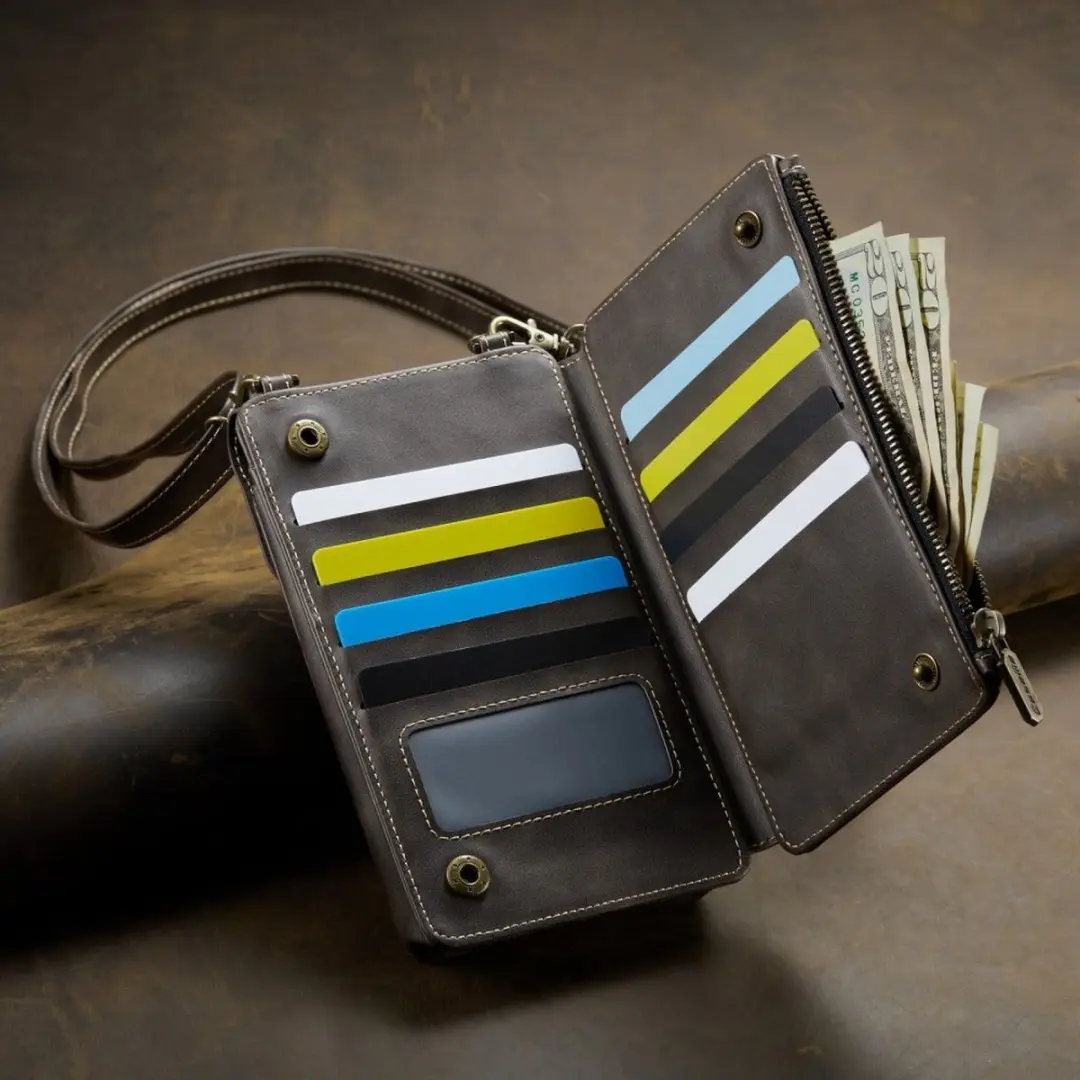 Caseme Me40 Crossbody Telefoontasje - 10 Pasjes - Grijs