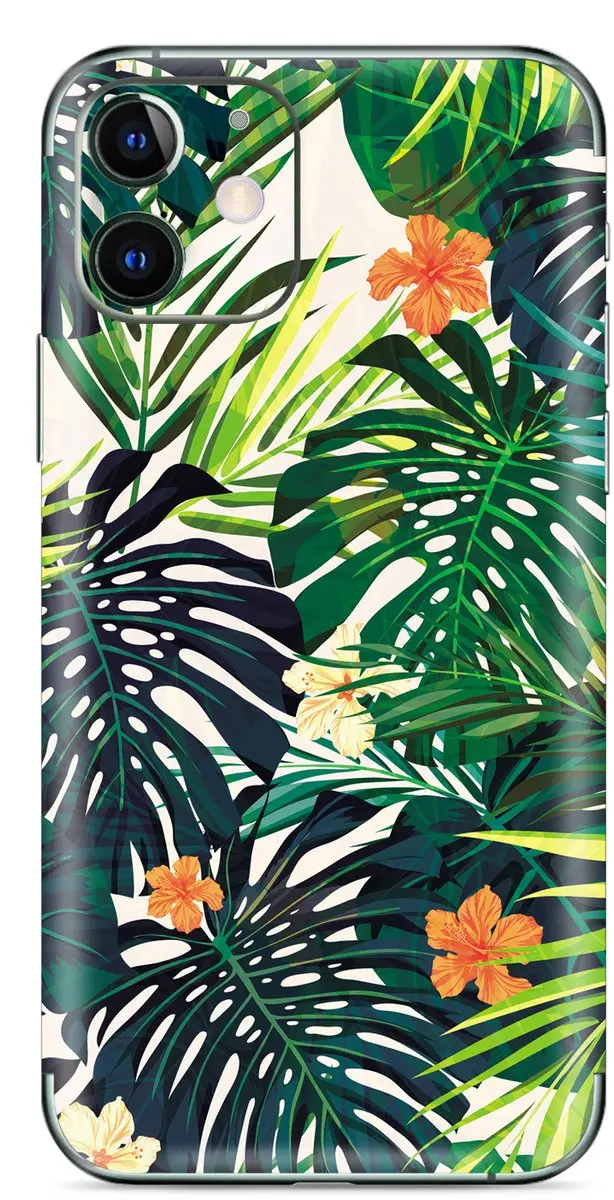 My Style PhoneSkin iPhone 11 Jungle Flowers - Groen