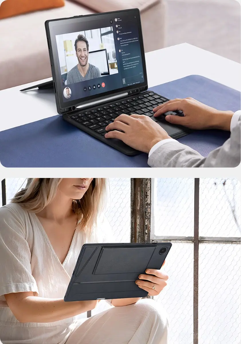Dux Ducis Tablettoetsenbordhoes Samsung Galaxy Tab S8+/S7+/S7 FE - Zwart