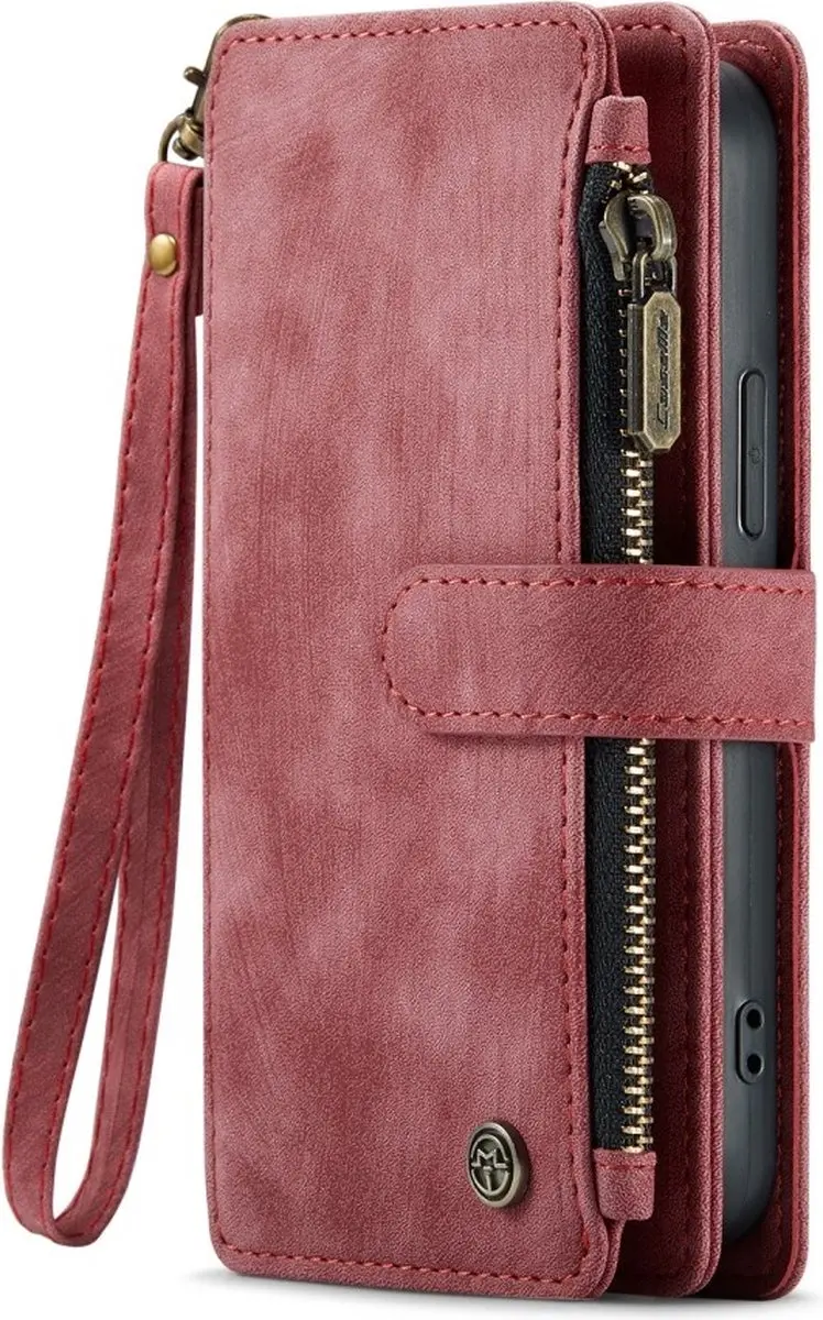 CaseMe C30 Book Case Hoesje iPhone 16 Pro Max - Rood - 10 Pasjes