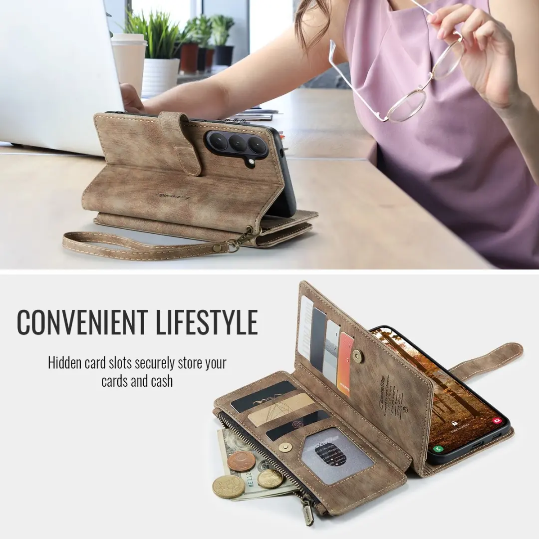 Caseme C30 Book Case Hoesje Samsung Galaxy S26 Plus - Bruin