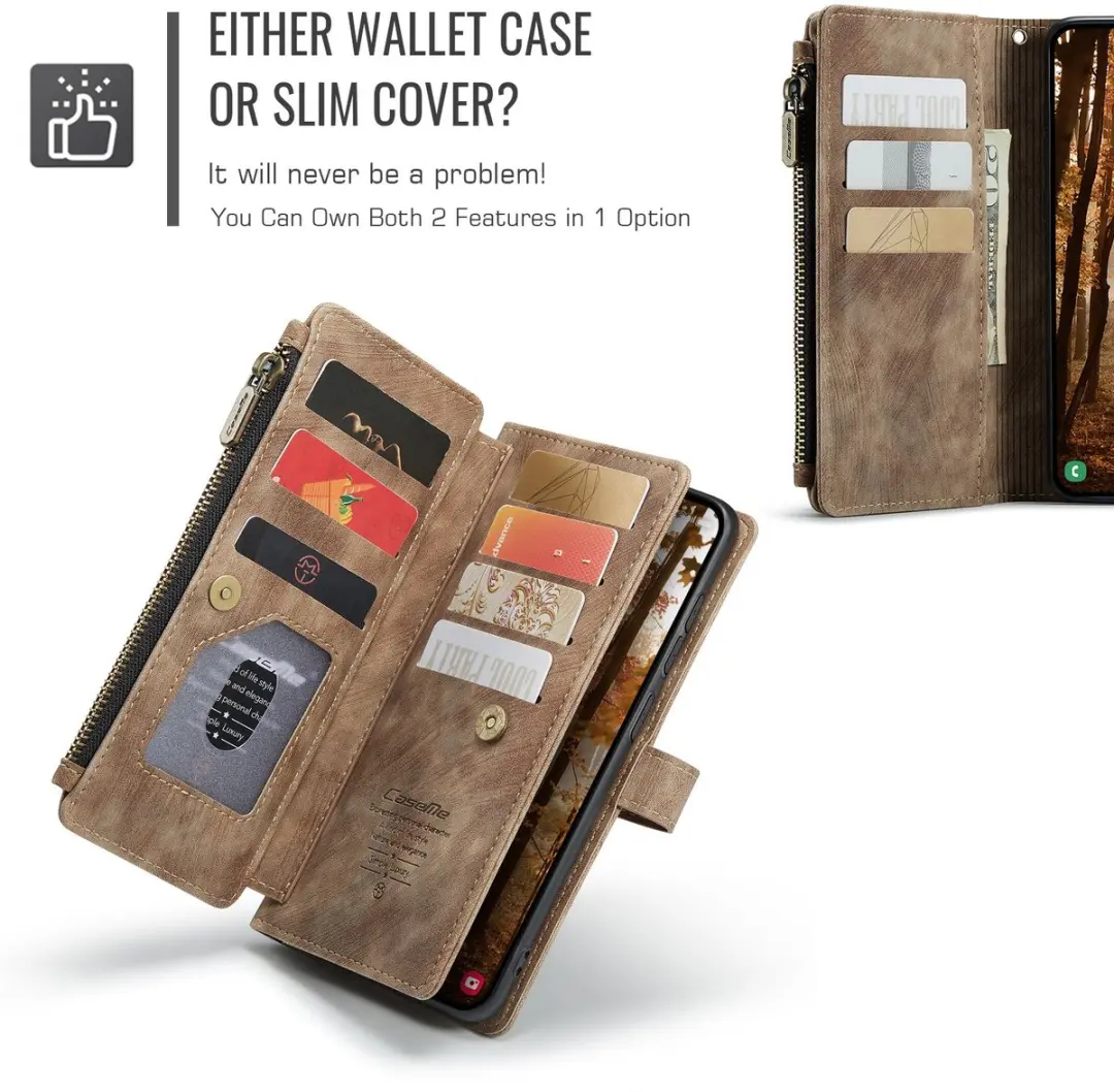 Caseme C30 Book Case Hoesje Samsung Galaxy S26 Plus - Bruin - afbeelding 6 van 6