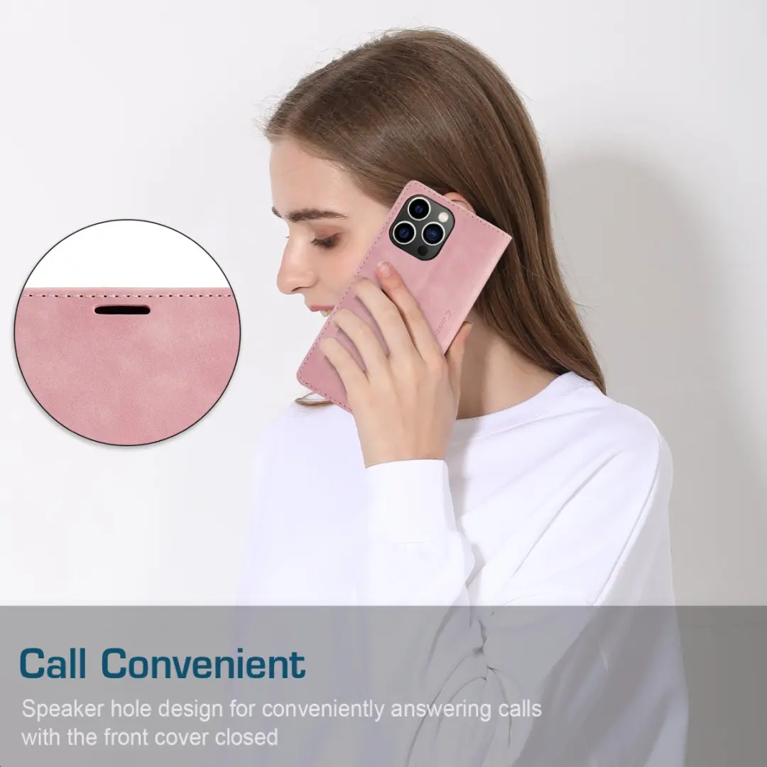 Caseme Retro Wallet Case CSM-37189 - iPhone 14 Pro Max - 2 Pasjes - Roze - afbeelding 6 van 6