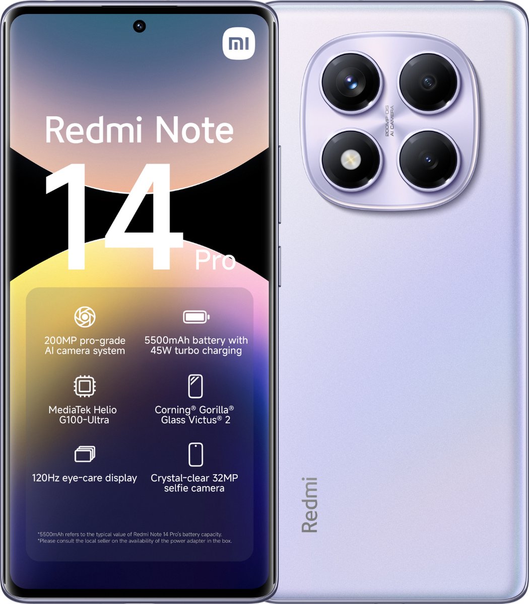 Xiaomi Redmi Note 14 Pro - 8GB/256GB - Aurora Paars