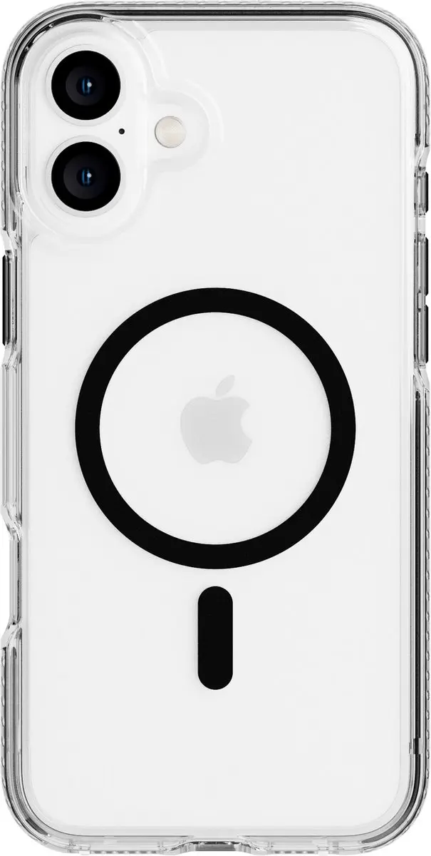 Tech21 Evo Crystal iPhone 16 Plus Hoesje - MagSafe - 4,9m Valbestendig - Transparant/Zwart