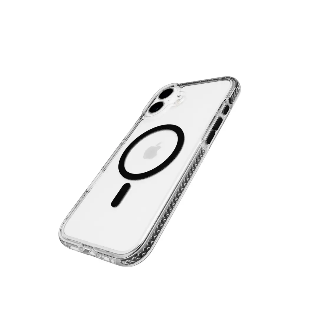 Tech21 Evo Crystal iPhone 16 Plus Hoesje - MagSafe - 4,9m Valbestendig - Transparant/Zwart