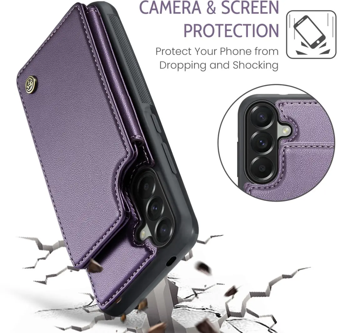 Caseme C22 Hoesje Samsung Galaxy A57 - Paars - 5 Pasjes