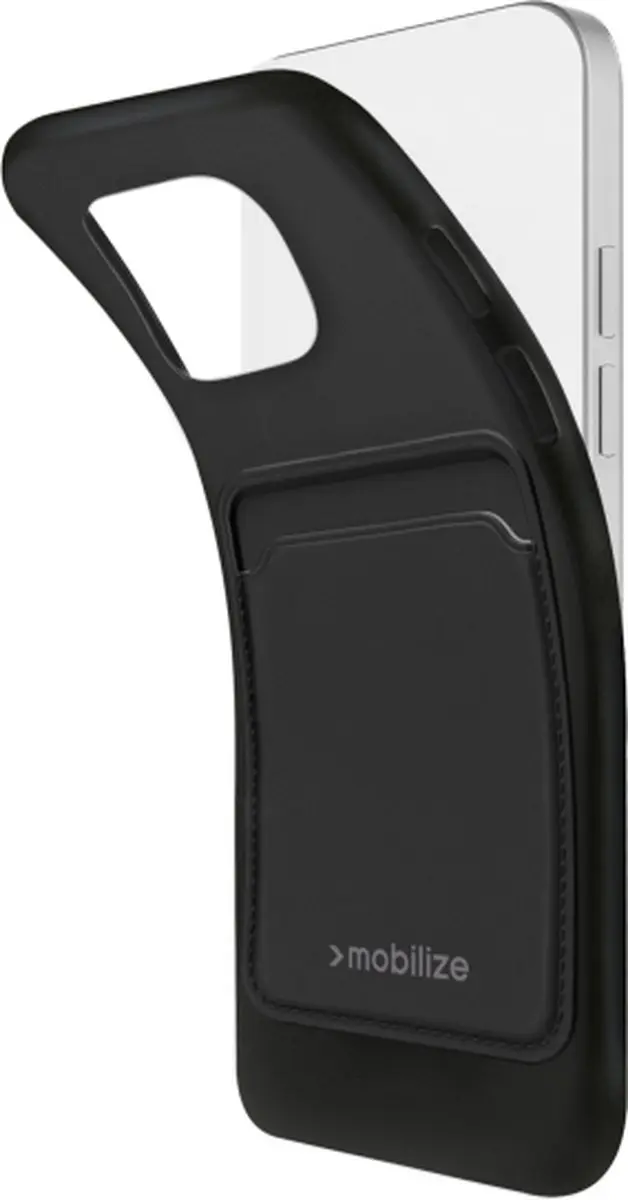 Mobilize Rubber Gelly Card Case MOB-GCCMB-IPH16PRO - iPhone 16 Pro - Mat Zwart
