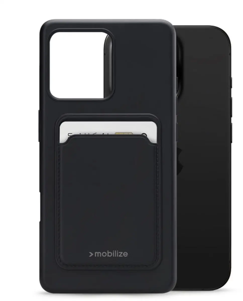 Mobilize Rubber Gelly Card Case MOB-GCCMB-IPH16PRO - iPhone 16 Pro - Mat Zwart - afbeelding 6 van 6
