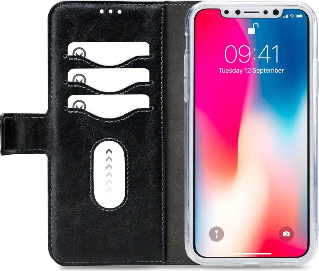 Mobilize Premium 2-in-1 Boekmodel Hoesje iPhone XS Max - 3 Pasjes - Zwart - afbeelding 6 van 6