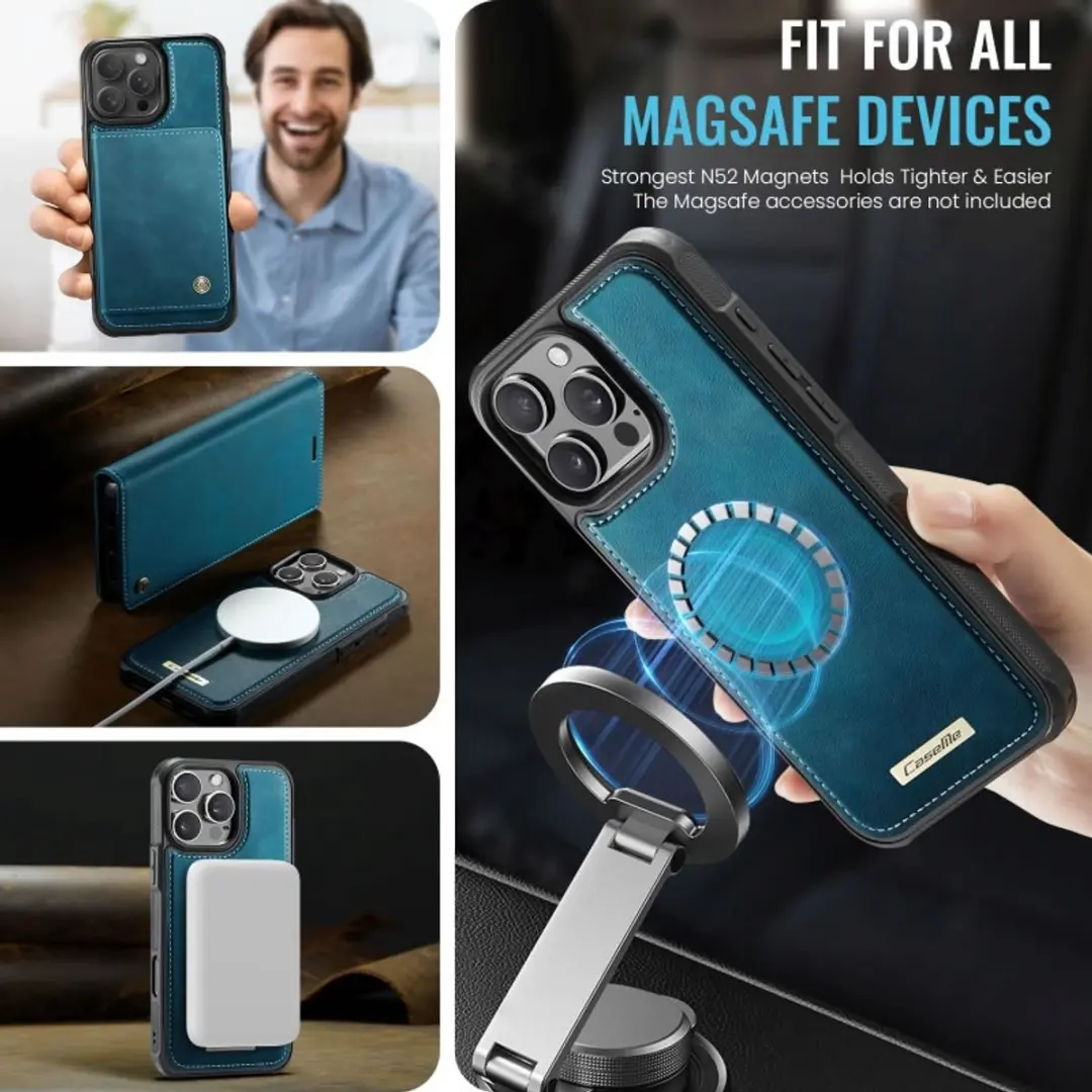 Caseme iPhone 16 Pro Max Portemonneehoes - Blauw