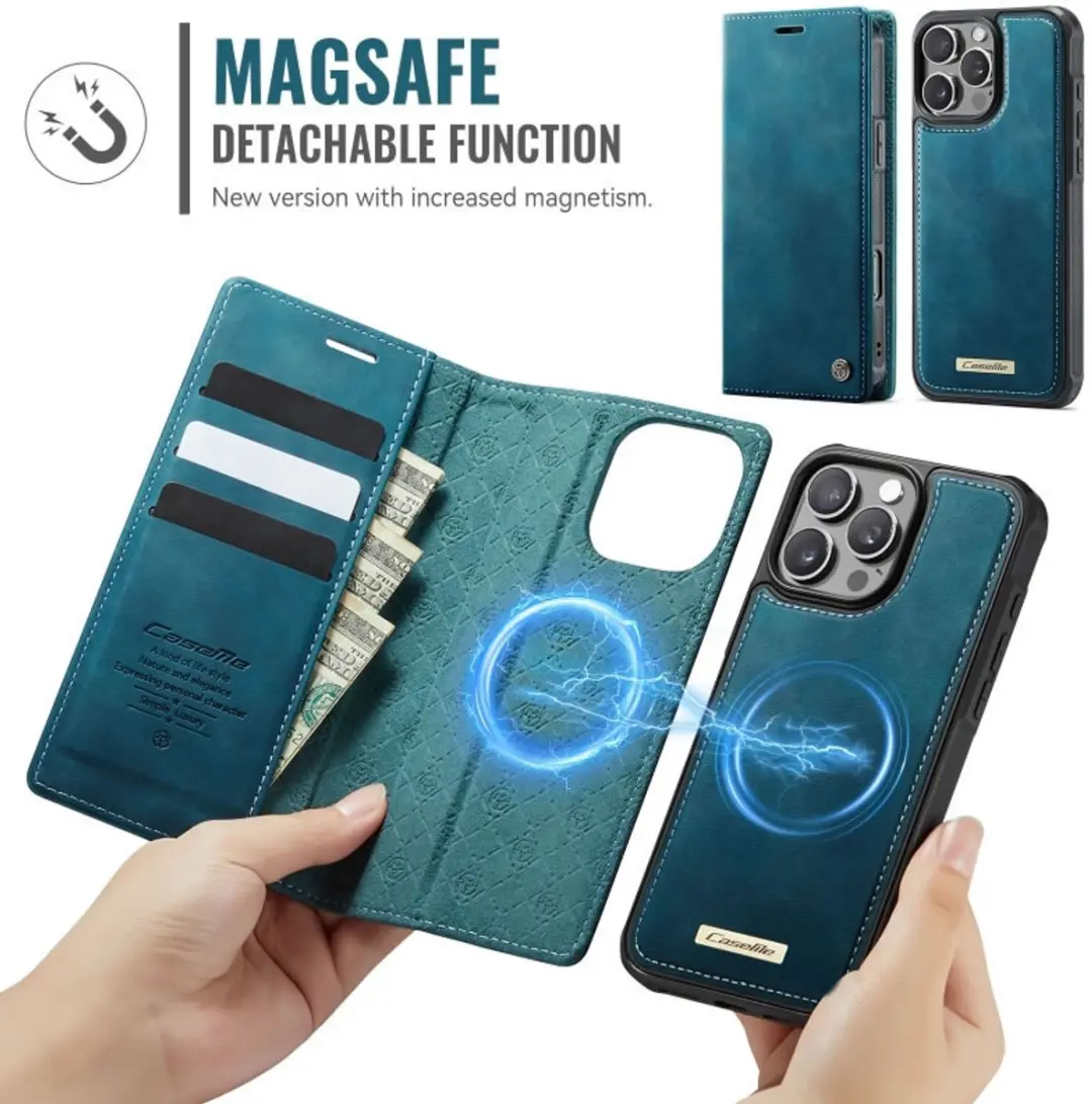 Caseme iPhone 16 Pro Max Portemonneehoes - Blauw