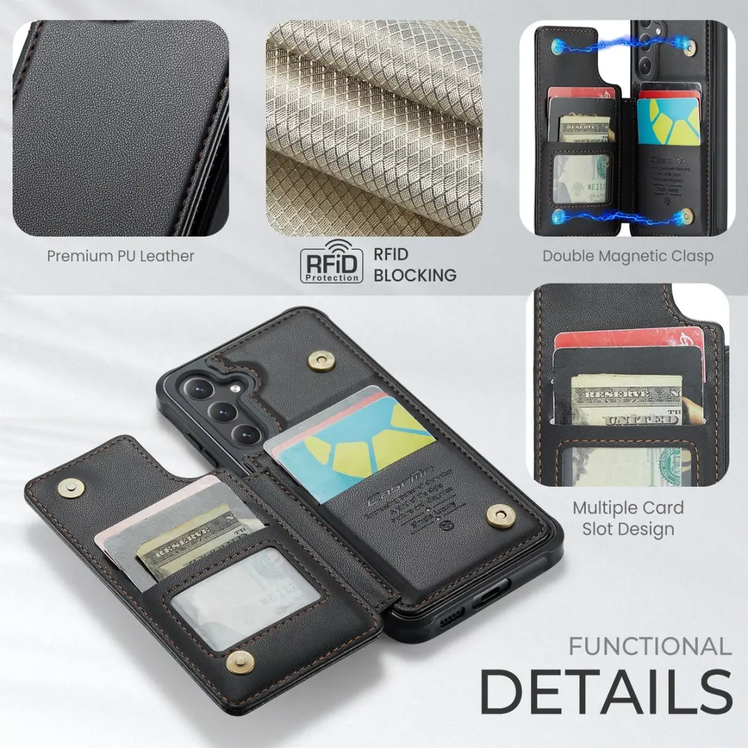 Caseme C22 Hoesje Samsung Galaxy S26 Plus - Pasjeshouder 5 Stuks - Zwart