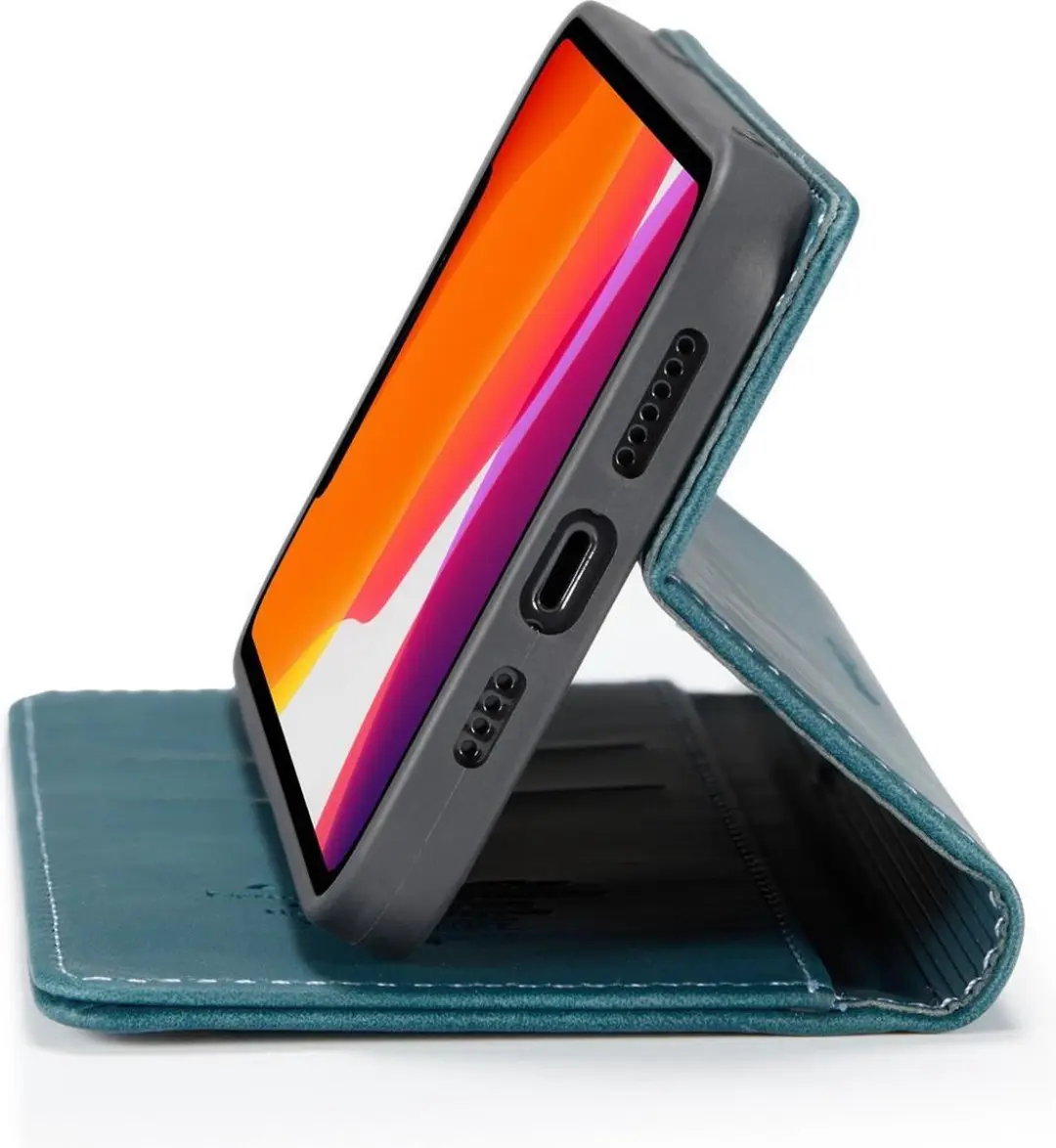 Caseme iPhone 12 Pro Max Hoesje - Blauw - 2 Kaarthouders