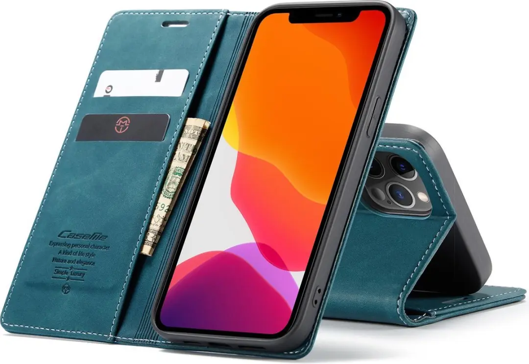 Caseme iPhone 12 Pro Max Hoesje - Blauw - 2 Kaarthouders - afbeelding 6 van 6