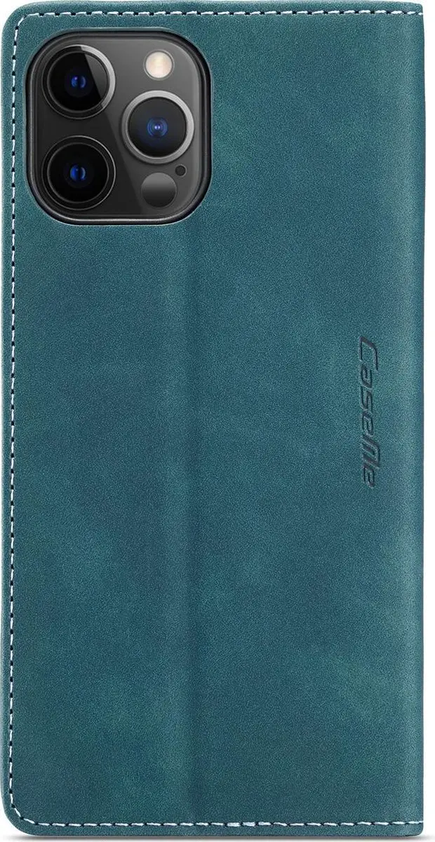 Caseme iPhone 12 Pro Max Hoesje - Blauw - 2 Kaarthouders