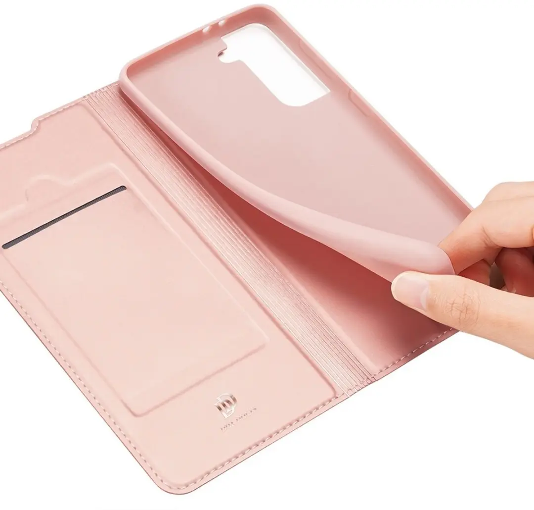 Dux Ducis Pro Serie Slim Wallethoes - Samsung Galaxy S21+ - Rose Goud