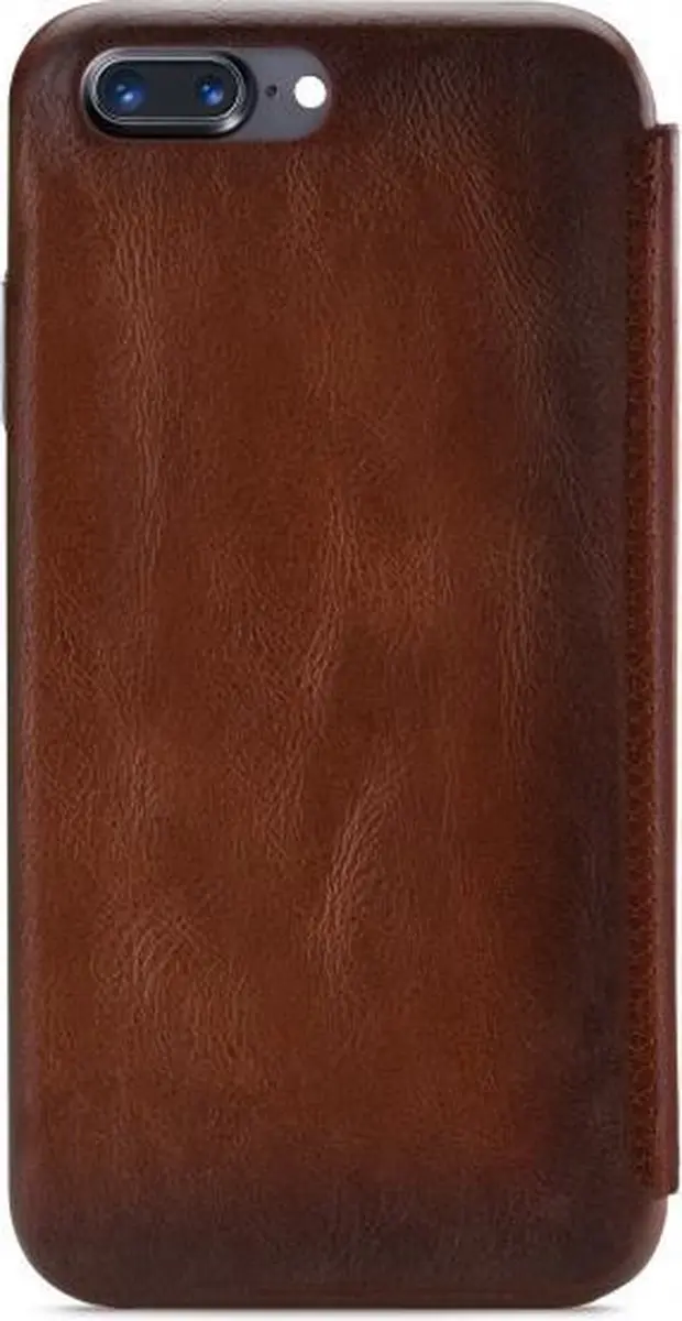 Senza Desire Skinny Bookcase iPhone 8 Plus Hoesje - Cognac - 4 Pasjes