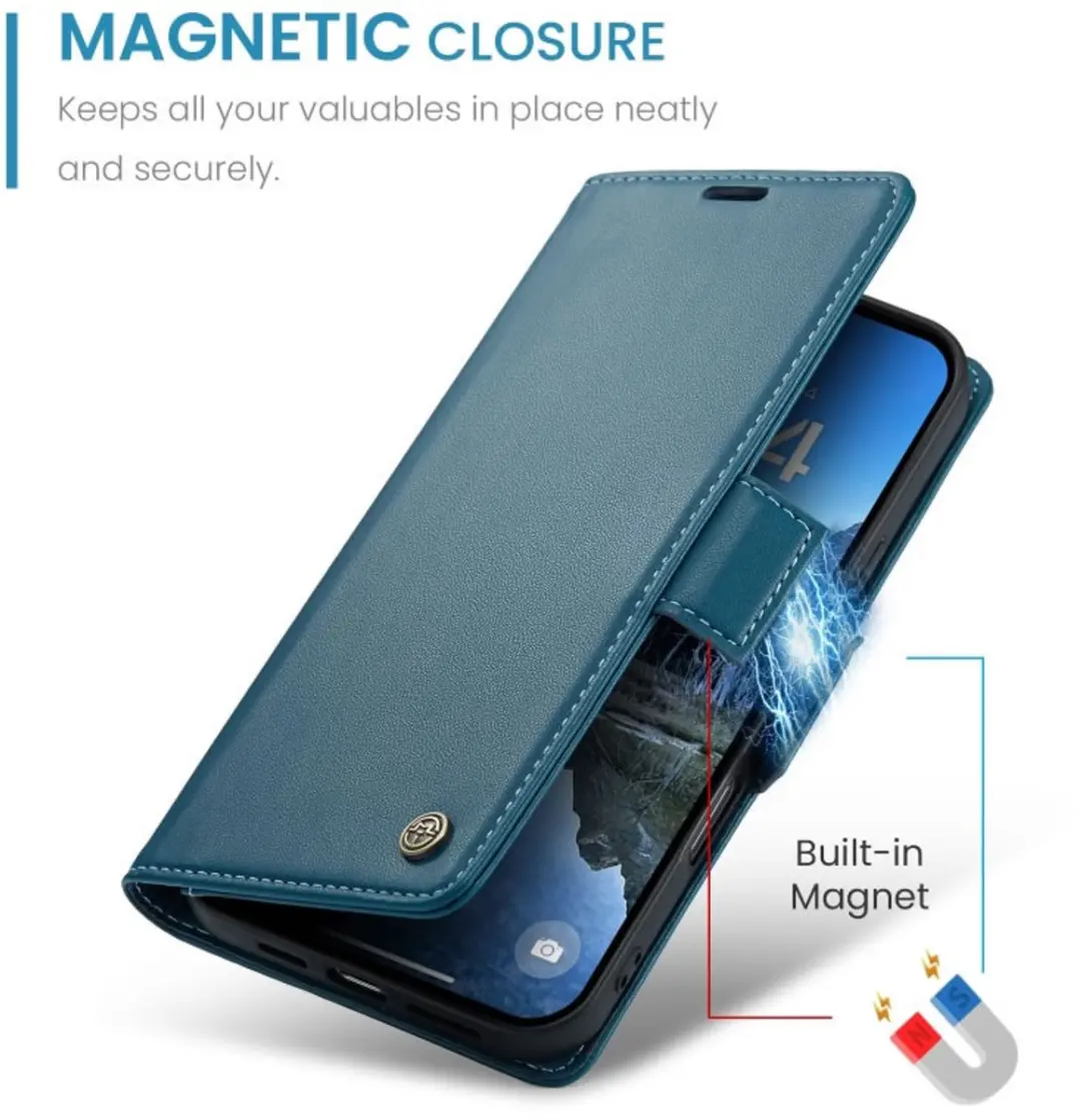 Caseme Wallet Case iPhone 17 - Blauw - RFID Bescherming