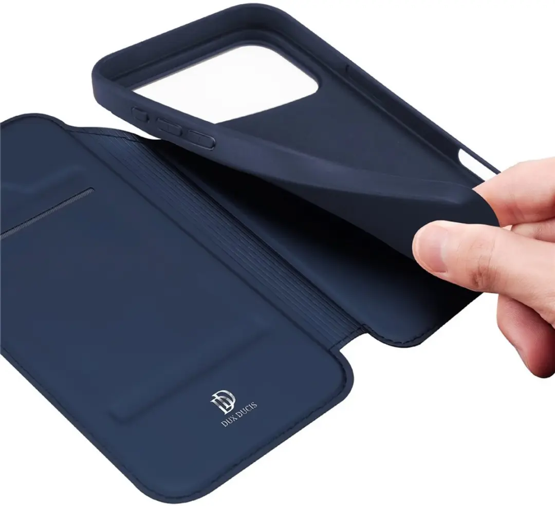 Dux Ducis iPhone 17 Pro Max Hoesje - Slim Bookcase - Blauw - 8721389802130