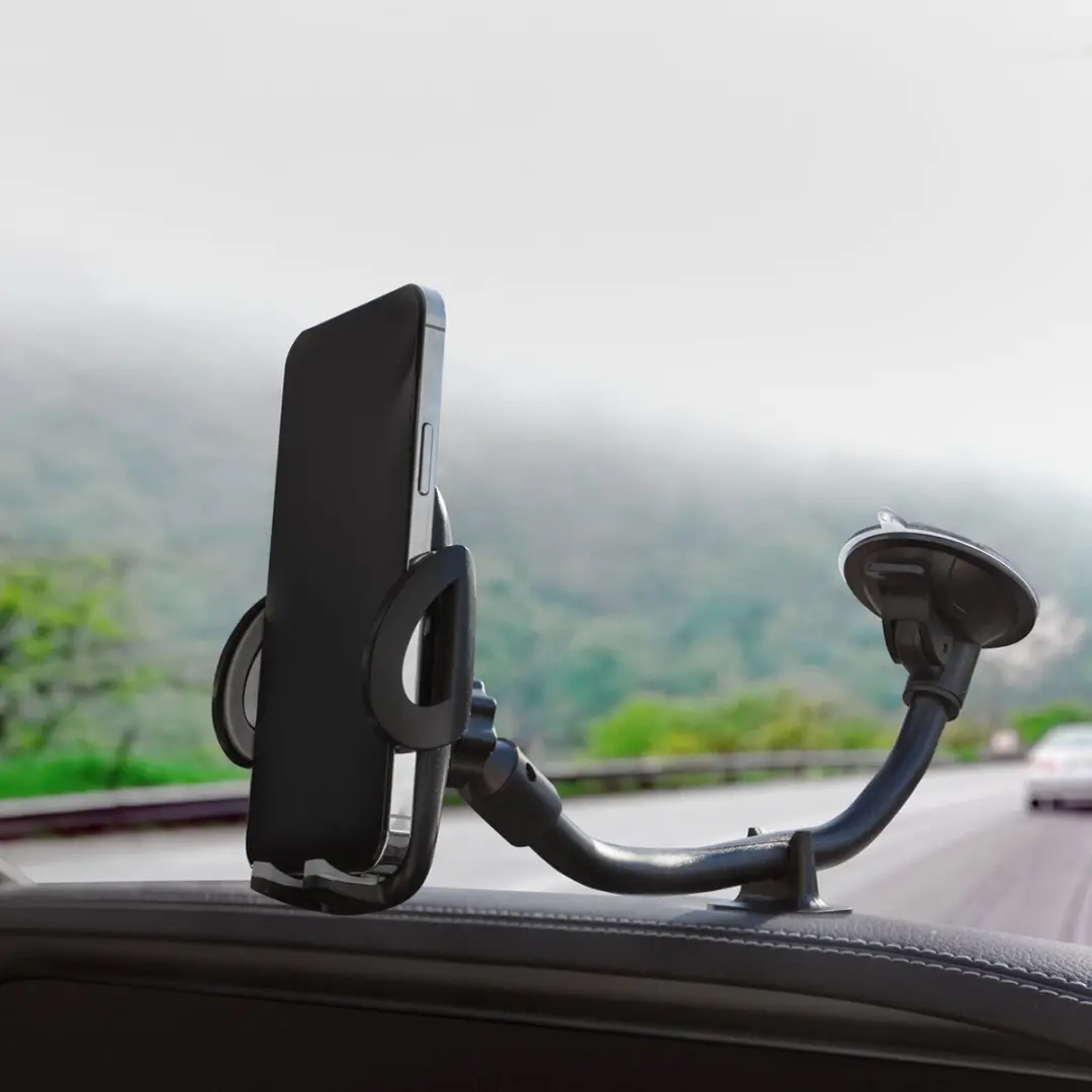 Mobilize Gooseneck Telefoonhouder Auto Zuignap - Zwart