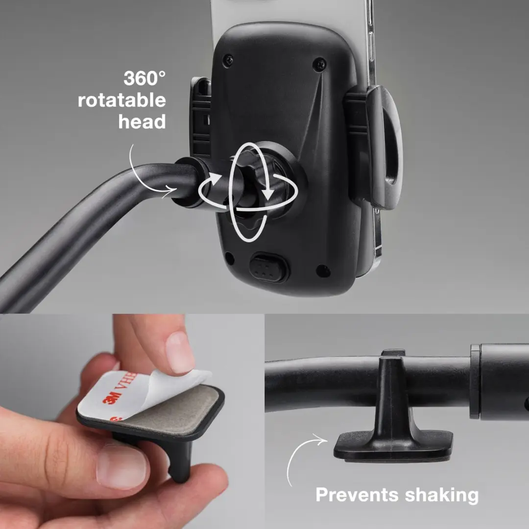 Mobilize Gooseneck Telefoonhouder Auto Zuignap - Zwart
