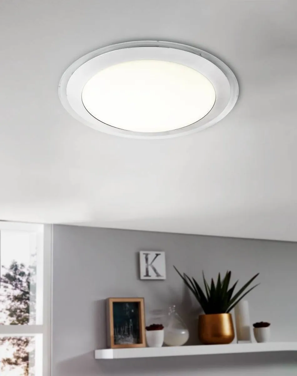 Eglo Competa 1 Wandlamp - Ø335mm - Wit/Zilver