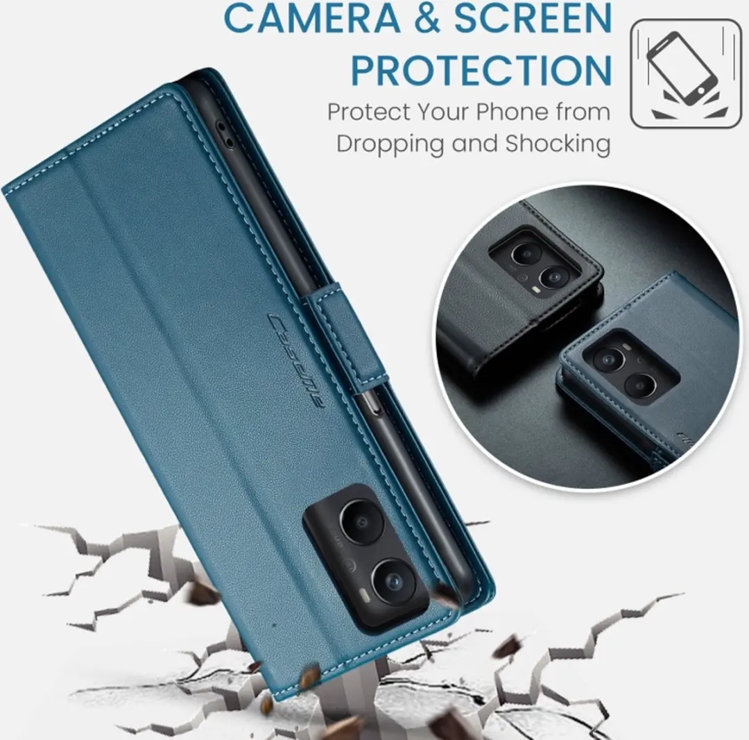 CaseMe Wallet Case OPPO A96 - RFID Blauw